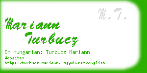 mariann turbucz business card
